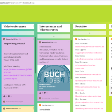 Lernen in Zeiten von Corona – das UNIVERSITAS-Padlet